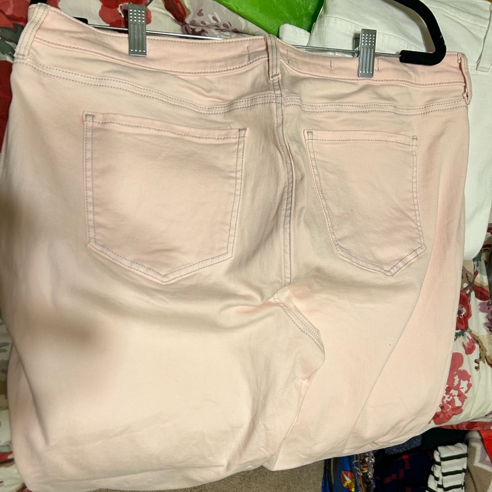 NYDJ Sheri Slim Pink jeans, Sz 16W, 73% Cotton, Inseam 25”, rough edge - Picture 4 of 7